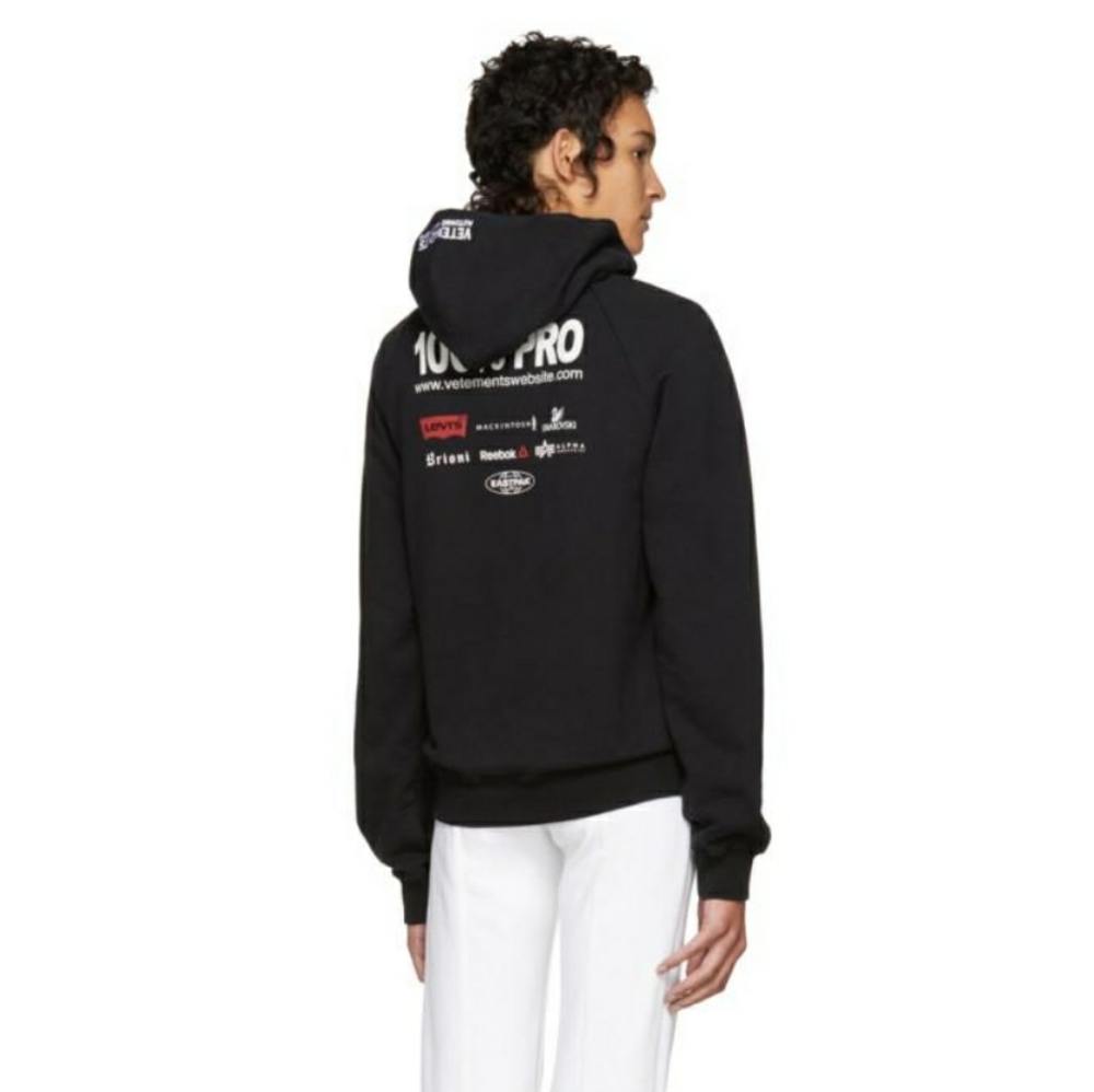 Vetements Black Pro Fitted Hoodie